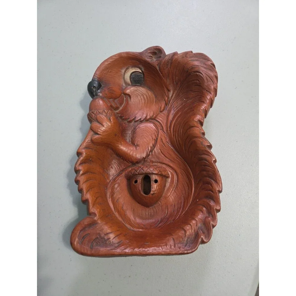 VINTAGE 1960's Fun SQUIRREL SHAPED NUT BOWL W/ Spot for 2 PICKS & CRACKER